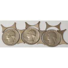 UNITED STATES OF AMERICA 1965 and 1967  1/4 QUARTER DOLLARS . WITH WEBBING